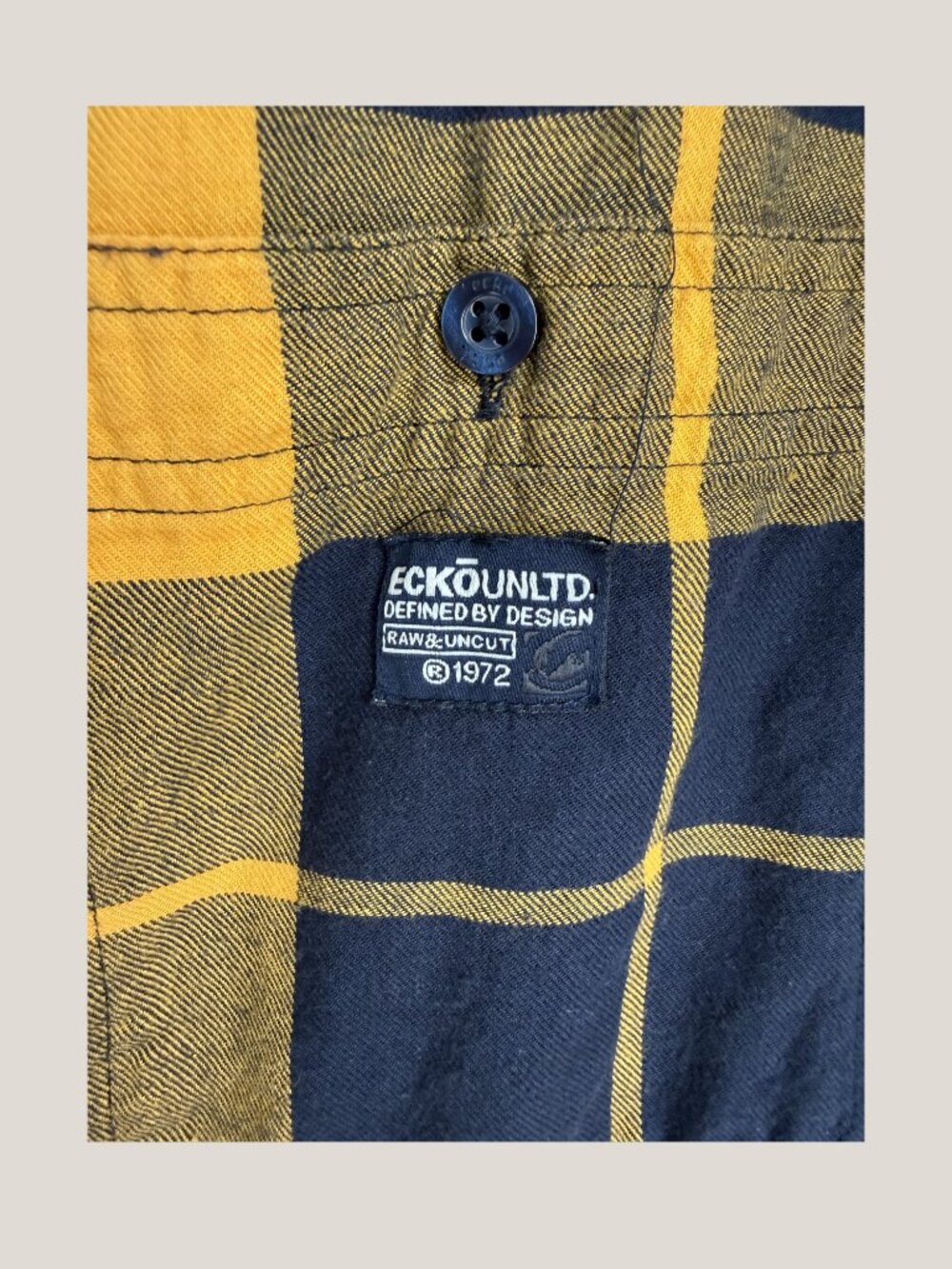 Vintage 2000s Ecko Unltd Buffalo Plaid Flannel Grunge Skater Long Sleeve S - Picture 4 of 11
